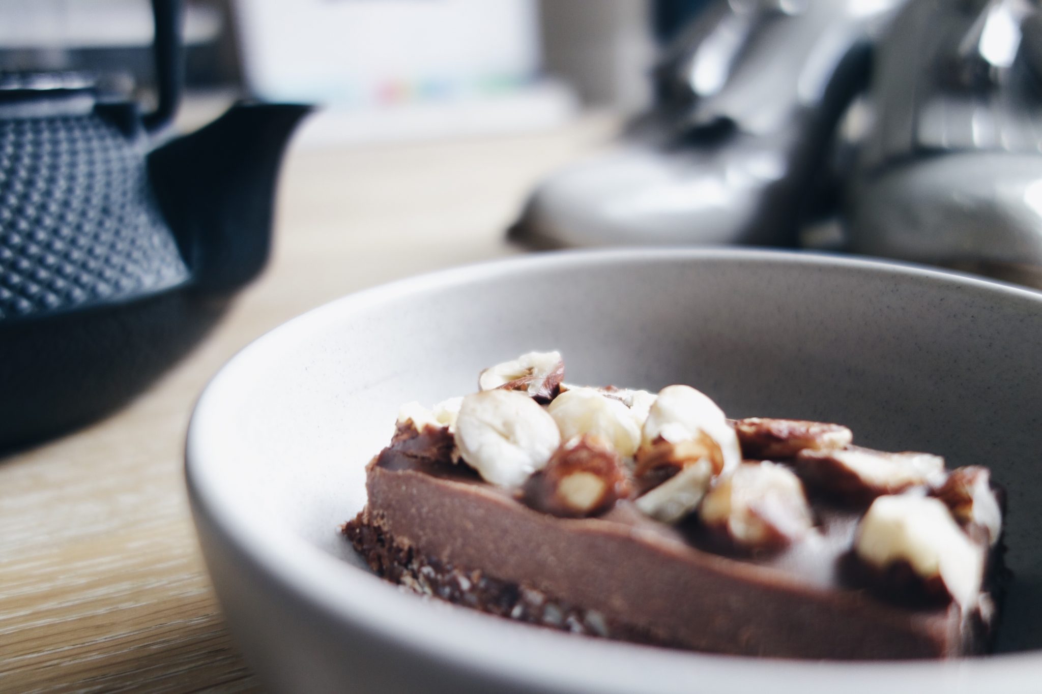 Raw Nutella Hazelnut Brownie Slice Little Bird The Unbakery App Megan May